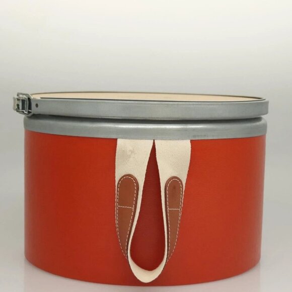 HERMES Saddle Box Wood Orange Silver Auth - Picture 3 of 16